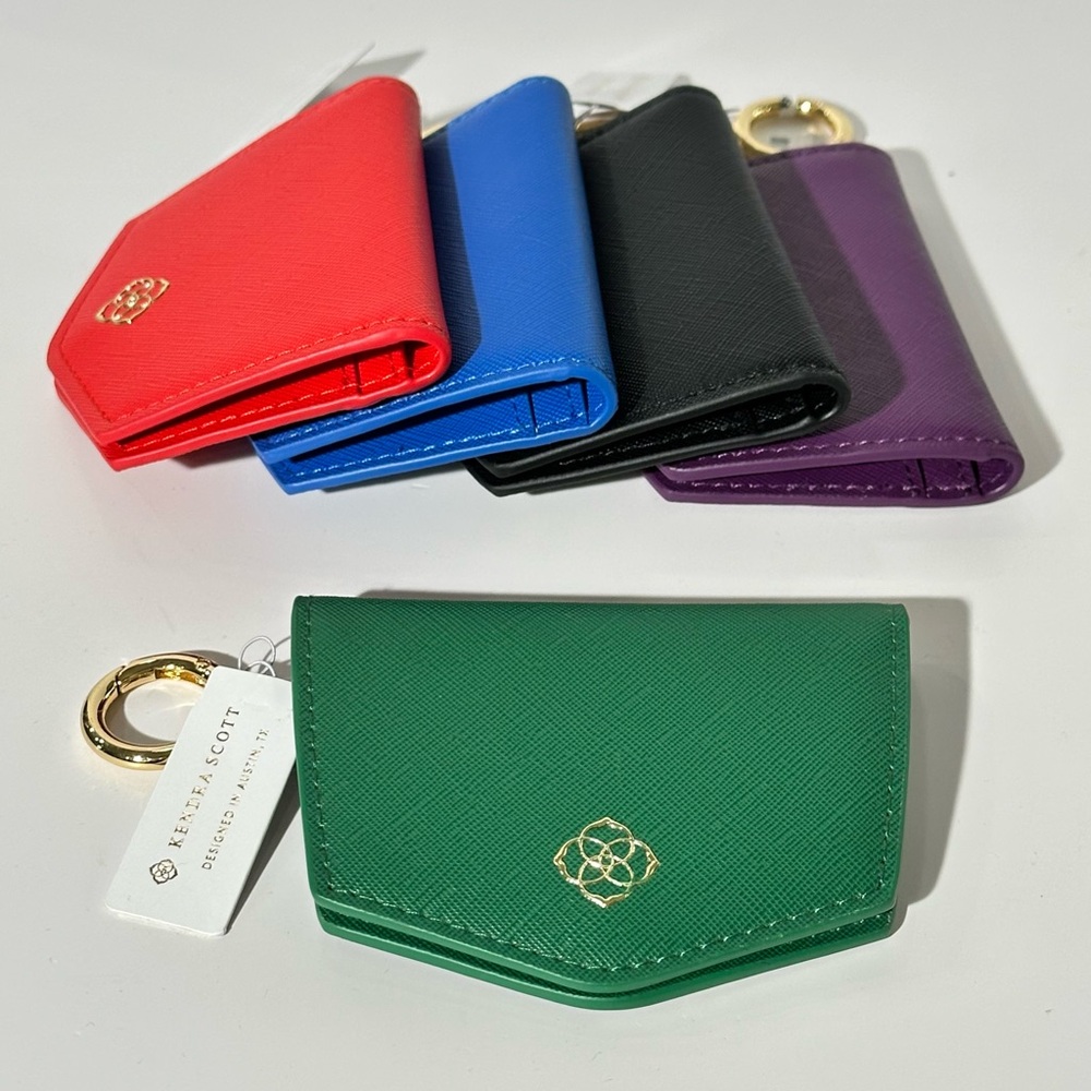 Kendra Scott Card Case Mini Wallet w Ring Snap Button Closure ID Card Holder